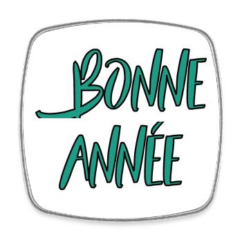 BONNE ANNEE. NOËL. ANNEE. ANNIVERSAIRE. RETRAITE. - Magnet carré - blanc - Devant