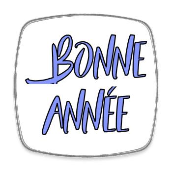 BONNE ANNEE. NOËL. ANNEE. ANNIVERSAIRE. RETRAITE. - Magnet carré - blanc - Devant