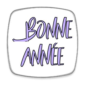 BONNE ANNEE. NOËL. ANNEE. ANNIVERSAIRE. RETRAITE - Magnet carré - blanc - Devant