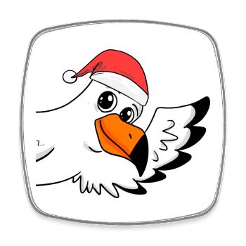 Seagull Christmas - Square fridge magnet - white - Front