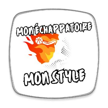 Échappatoire Basket en Flamme - Magnet carré - blanc - Devant