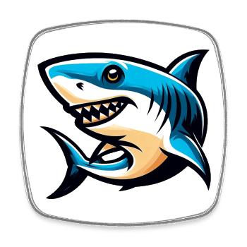 White Shark - Square fridge magnet - white - Front