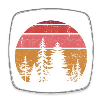 Solar Pine Silhouette - Square fridge magnet - white - Front