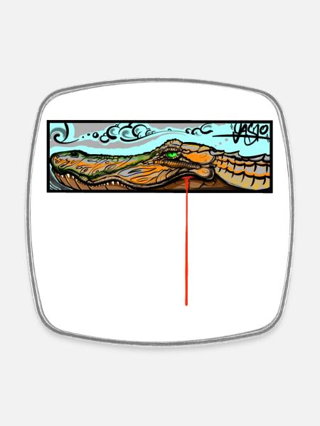 Crocodile - Square fridge magnet - white