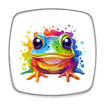 Frosch Design bunt - Viereckiger Kühlschrankmagnet - Weiß - Vorne