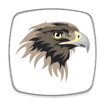 Adler Kopf Illustration Steinadler Symbol icon - Viereckiger Kühlschrankmagnet - Weiß - Vorne
