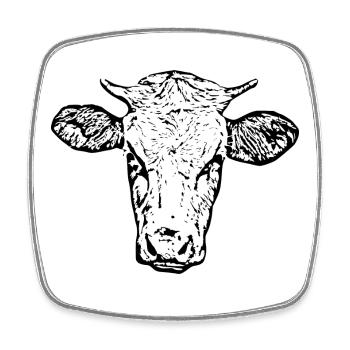 Personalized Cow T-Shirt Gift for Farmers - Square fridge magnet - white - Front