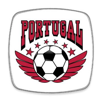 Fußball Portugal Retro College Look Style - Viereckiger Kühlschrankmagnet - Weiß - Vorne