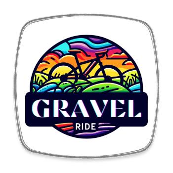 Gravel Ride Sunset Cyclist - Viereckiger Kühlschrankmagnet - Weiß - Vorne