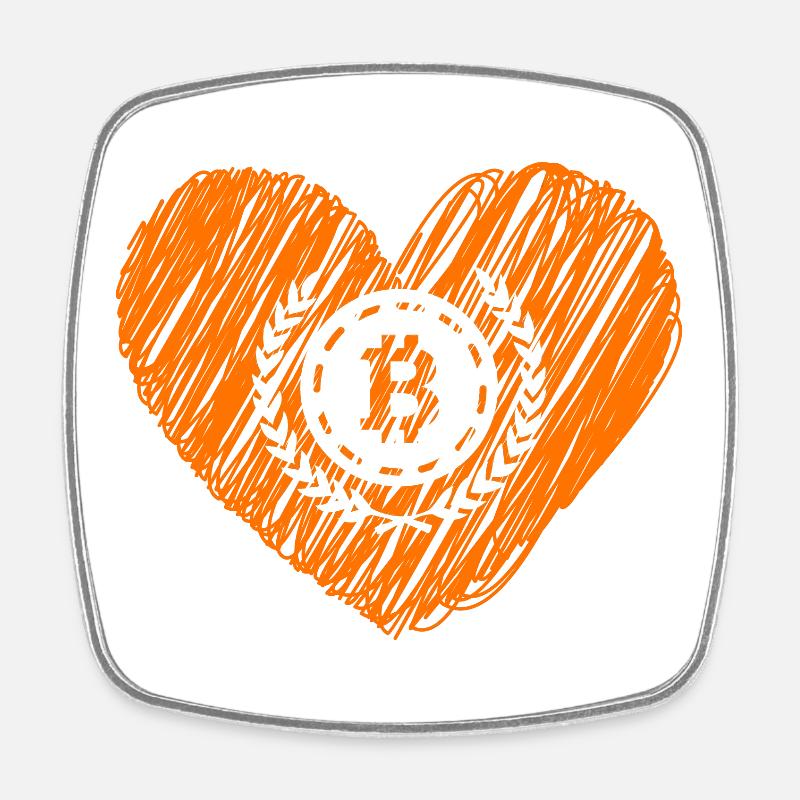 Bitcoin Crypto Cryptocurrency Splash - Square fridge magnet - white