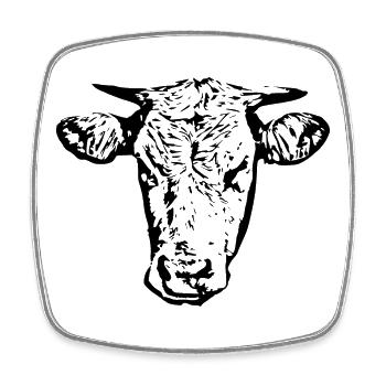 cow, farmer, farmer, agriculture - Square fridge magnet - white - Front