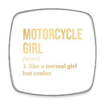 Motocyclisme Fille Drôle Dire - Magnet carré - blanc - Devant