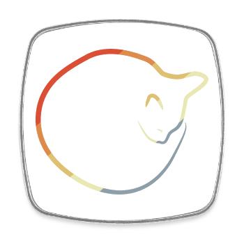 Cat in retro look - Square fridge magnet - white - Front