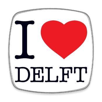 I LOVE DELFT - Square fridge magnet - white - Front