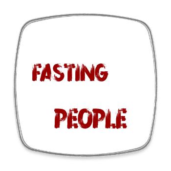 Fasting people - Square fridge magnet - white - Front