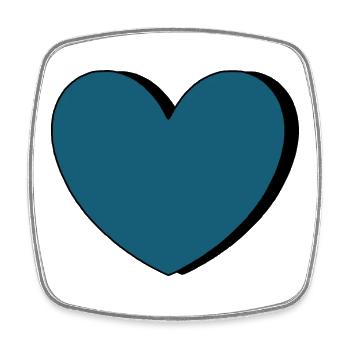 blue heart valentine's day gift - Square fridge magnet - white - Front