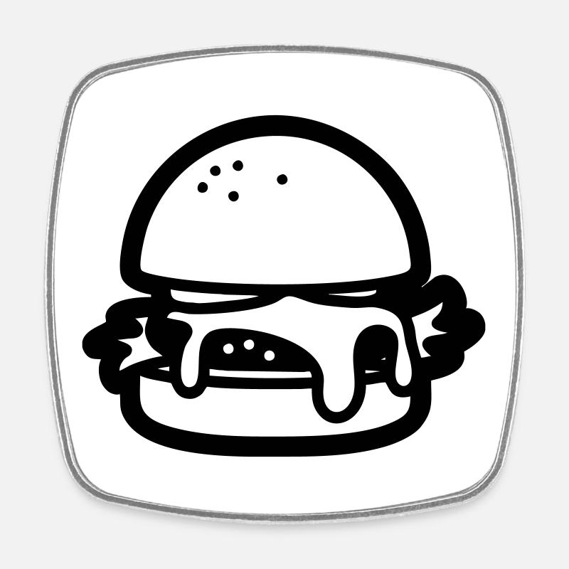 Cheesburger (en anglais seulement) - Magnet carré - blanc
