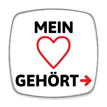 Mein Herz gehört ...? Valentinstag - Viereckiger Kühlschrankmagnet - Weiß - Vorne