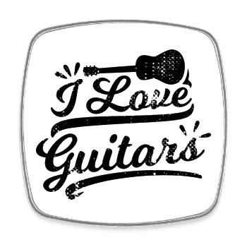 J’adore les guitares - Magnet carré - blanc - Devant
