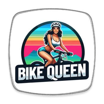Bike Queen Sunset Radfahren Design - Viereckiger Kühlschrankmagnet - Weiß - Vorne