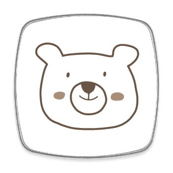 Cuddly Bear Line Drawing - Square fridge magnet - white - Front