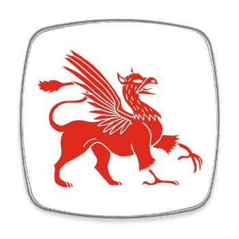 Roter Greif - Viereckiger Kühlschrankmagnet - Weiß - Vorne