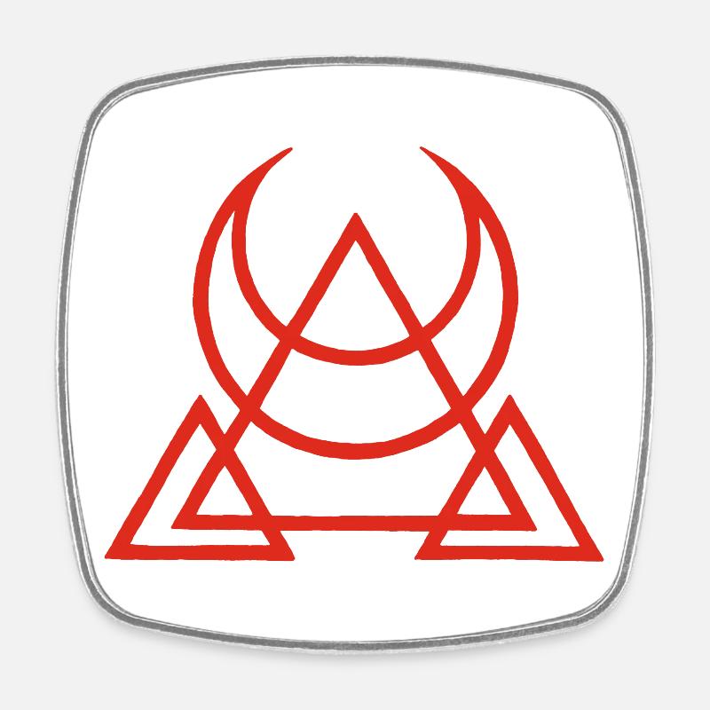 symbole rouge des pyramides égyptiennes - Magnet carré - blanc