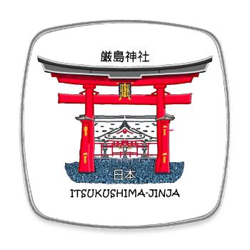 Itsukushima Shrine, Miyajima, Hiroshima. Japan - Square fridge magnet - white - Front