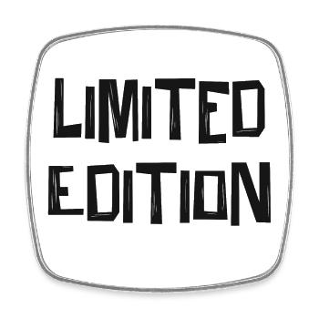Limited Edition black - Square fridge magnet - white - Front
