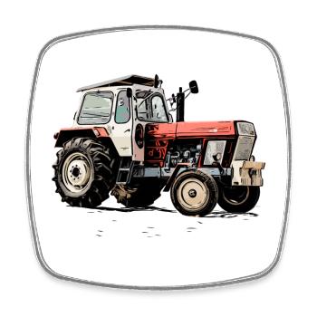 Progress Tractor ZT - Square fridge magnet - white - Front