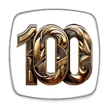 100 ans or moderne 100e cadeau d’anniversaire - Magnet carré - blanc - Devant