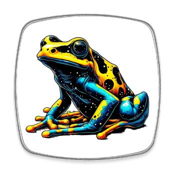 Frosch - Viereckiger Kühlschrankmagnet - Weiß - Vorne