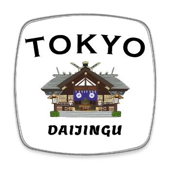 Tokyo, Daijingu Shrine, Love and Happiness Drawing - Square fridge magnet - white - Front