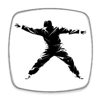 Breakdance Zeichnung - Viereckiger Kühlschrankmagnet - Weiß - Vorne