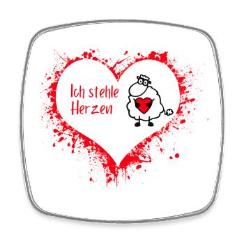 IchStehleHerzen - Viereckiger Kühlschrankmagnet - Weiß - Vorne