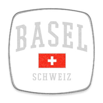 Basel - Square fridge magnet - white - Front