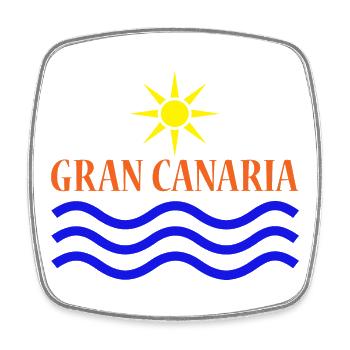 GRAN CANARIA Sonne Wasser - Viereckiger Kühlschrankmagnet - Weiß - Vorne