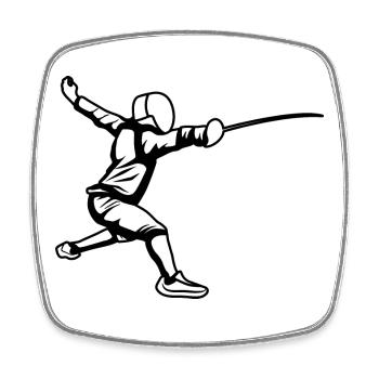 Fencer's Sketch - Square fridge magnet - white - Front