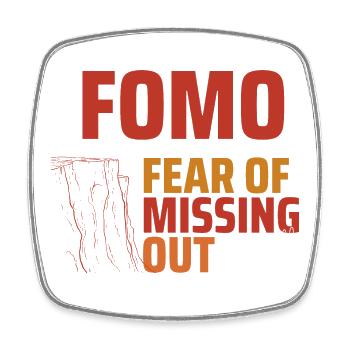 FOMO Club Cliff Typography - Square fridge magnet - white - Front