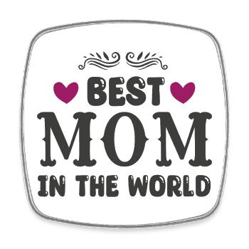 Beste Mama der Welt - Viereckiger Kühlschrankmagnet - Weiß - Vorne