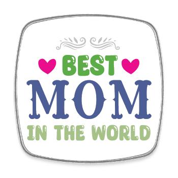 Beste Mama der Welt - Viereckiger Kühlschrankmagnet - Weiß - Vorne