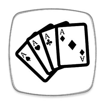 Four of a Kind - Viereckiger Kühlschrankmagnet - Weiß - Vorne