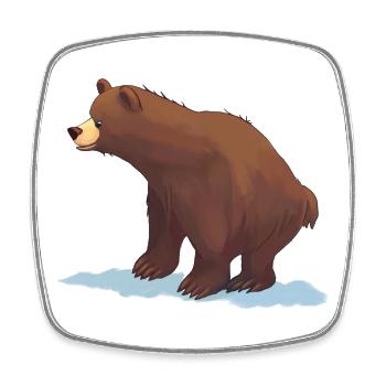 Braunbär (Gemälde) - Viereckiger Kühlschrankmagnet - Weiß - Vorne