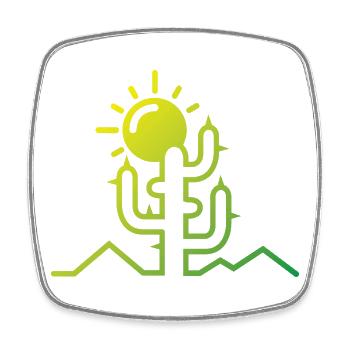 cactus Wüste Sonne Abenteuer minimal Design flat - Viereckiger Kühlschrankmagnet - Weiß - Vorne