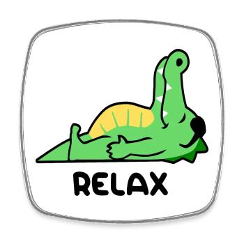 Crocodile relax - Square fridge magnet - white - Front