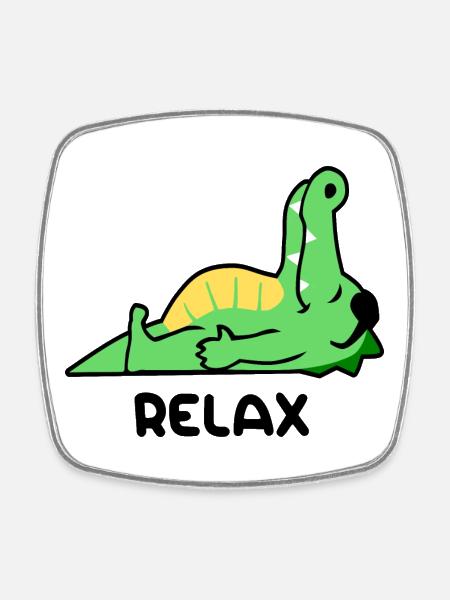 Crocodile relax - Magnet carré - blanc