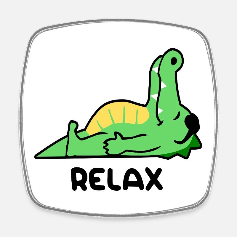 Crocodile relax - Magnet carré - blanc