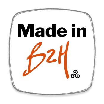 Hergestellt in BZH - Viereckiger Kühlschrankmagnet - Weiß - Vorne