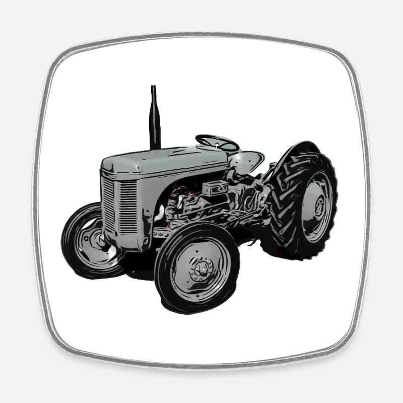 Alter Fergie TE20 Traktor - Viereckiger Kühlschrankmagnet - Weiß