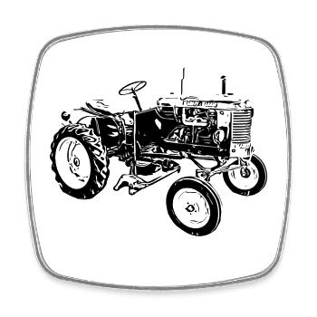 Traktor Pony - Viereckiger Kühlschrankmagnet - Weiß - Vorne